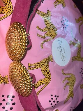 Morgan Taylor Pink Suede Belt with Black Leather Trim